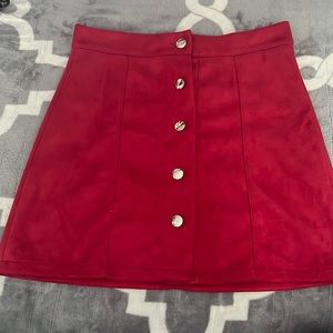 Cute skirt. Very nice, thick material. Outside is soft and very secure buttons.